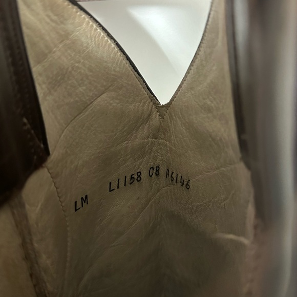 Vintage Tall Chocolate Brown Leather Cowboy Boots - Picture 9 of 9